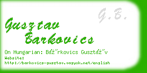 gusztav barkovics business card